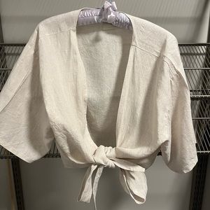 Linen wrap top